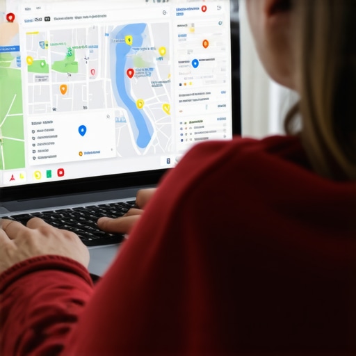 Analyzing Google Maps Data for Local SEO Person reviewing Google Maps analytics to improve local rankings.