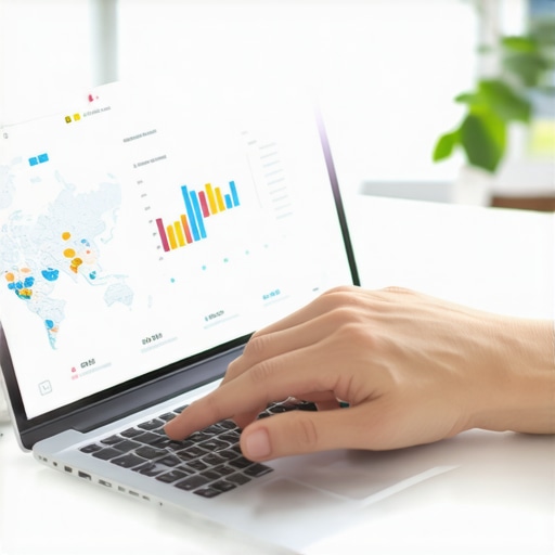 Person reviewing analytics on local SEO and map rankings on a laptop.