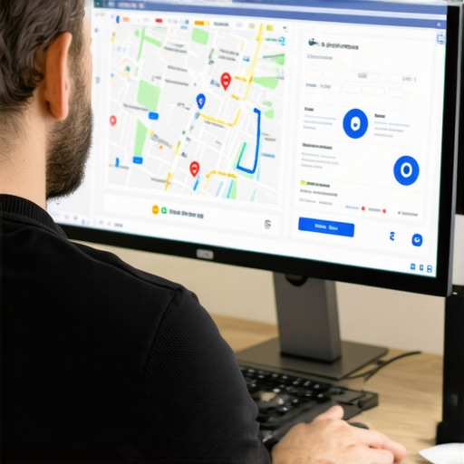 Business owner reviewing Google Maps analytics and local SEO performance.