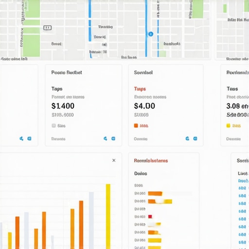 Detailed dashboard showing maps SEO metrics, graphs, and insights for local ranking analysis.