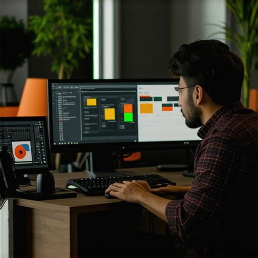 Deep Dive into Advanced Local SEO Techniques SEO analyst optimizing schema markup and local backlinks in a modern office.