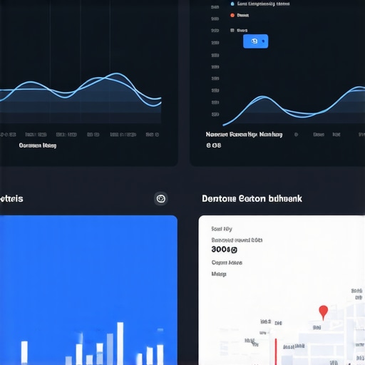 Local SEO Metrics Dashboard Analytics dashboard displaying local SEO performance metrics for Google Maps