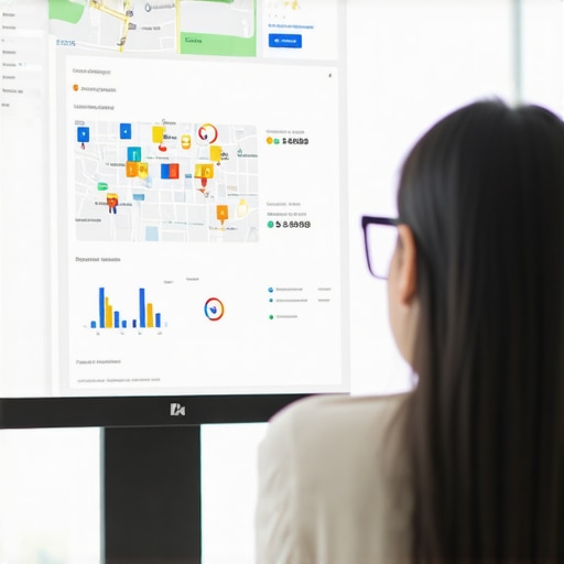 Person reviewing local SEO and map pack performance on a laptop.