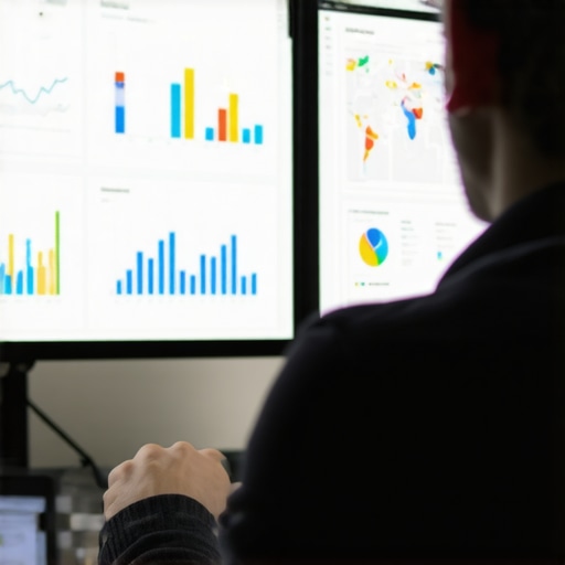Monitoring Google Maps Performance Person reviewing local SEO analytics on a laptop with charts and maps