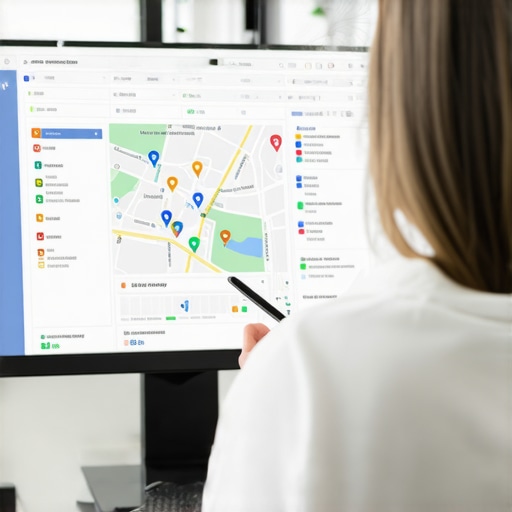 Person reviewing maps SEO metrics on a laptop