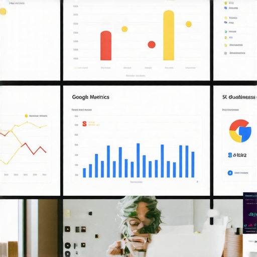 SEO analyst reviewing Google Maps performance metrics on a digital dashboard.