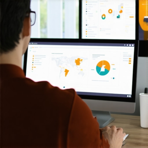 Digital SEO Management Person using SEO software tools to monitor maps visibility and citations