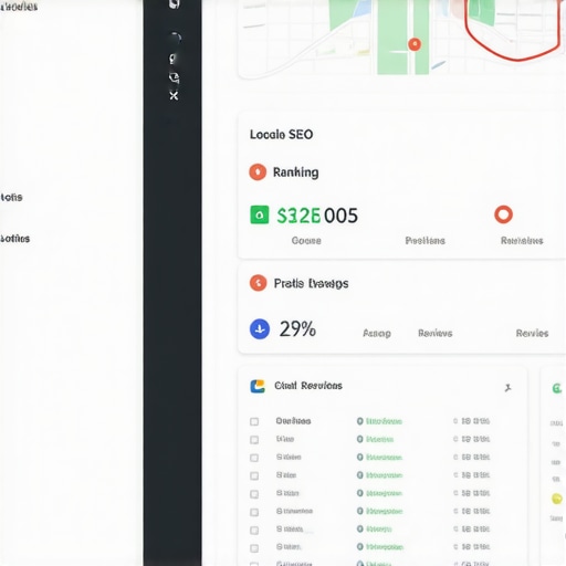 Dashboard showing maps SEO data including rankings, reviews, citations, and traffic