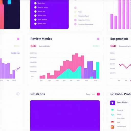 Maps SEO Metrics Dashboard Screenshot of a comprehensive maps SEO performance dashboard with charts and data points.