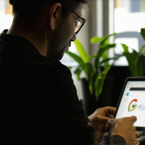 Optimizing Business Profile for Local SEO Business owner editing Google Business Profile on laptop