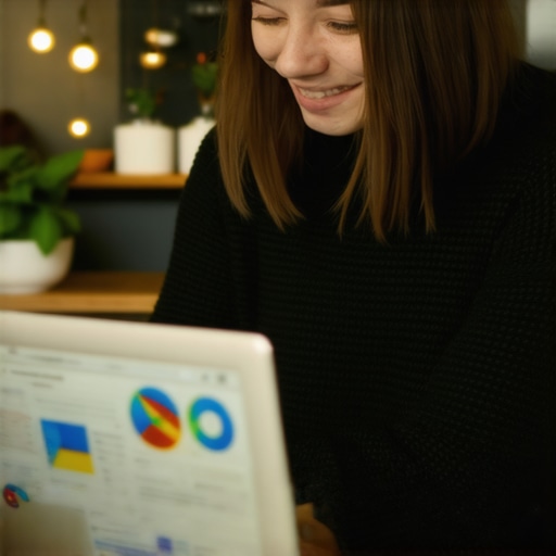 A person reviewing local business metrics on a laptop, surrounded by shop decor