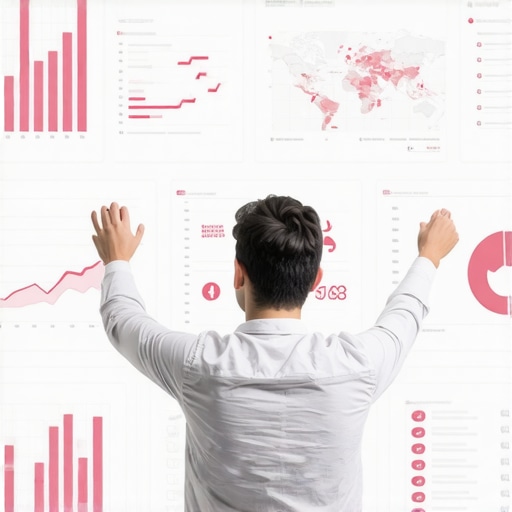 Person reviewing local SEO data and map visibility metrics on a digital dashboard.