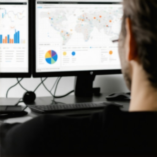 Person analyzing local SEO metrics on computer for Google Maps ranking success