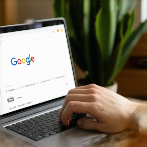 Business owner editings Google My Business profile on a laptop, ensuring local signals are optimized.