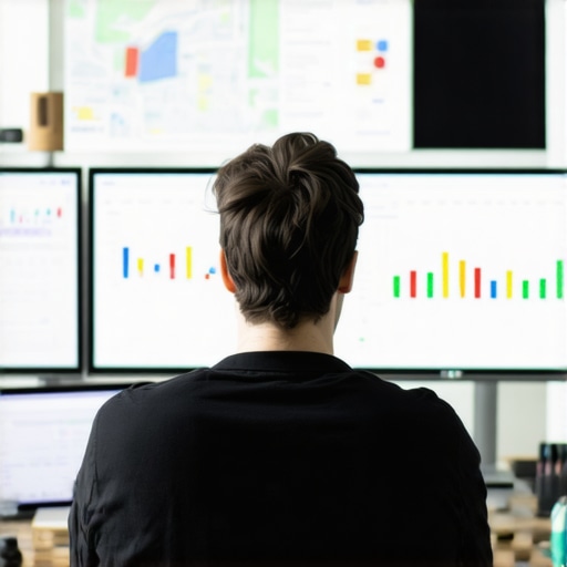 Person working with SEO analytics tools and maps to improve local business visibility