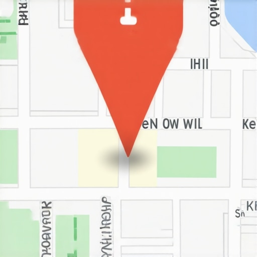 Map pin enhanced with augmented reality showing local landmarks