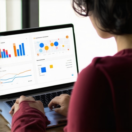 Analyzing Local SEO Data Person reviewing maps and analytics on a laptop for local search optimization