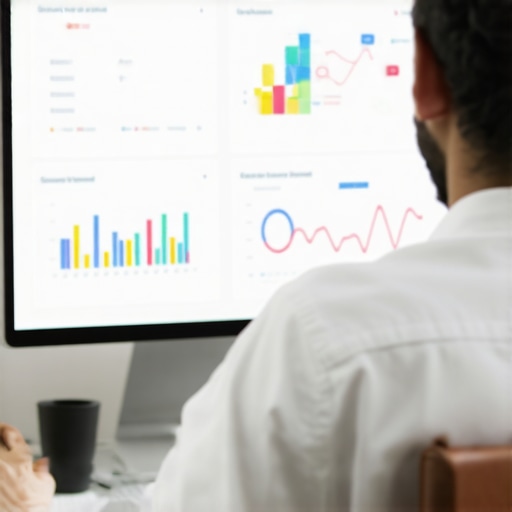 Business owner reviewing map pack performance analytics on a digital dashboard