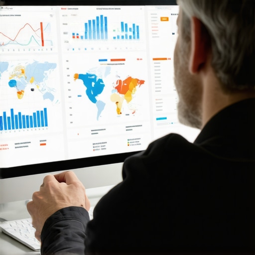 Person analyzing maps and SEO data on a laptop to improve business visibility.