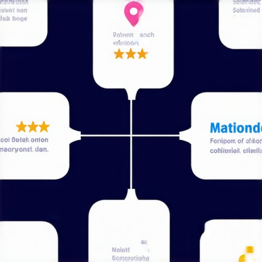 Illustrative diagram showing steps to improve Google Maps visibility for multiple regions.